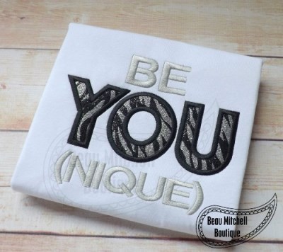 BE YOU nique applique embroidery design